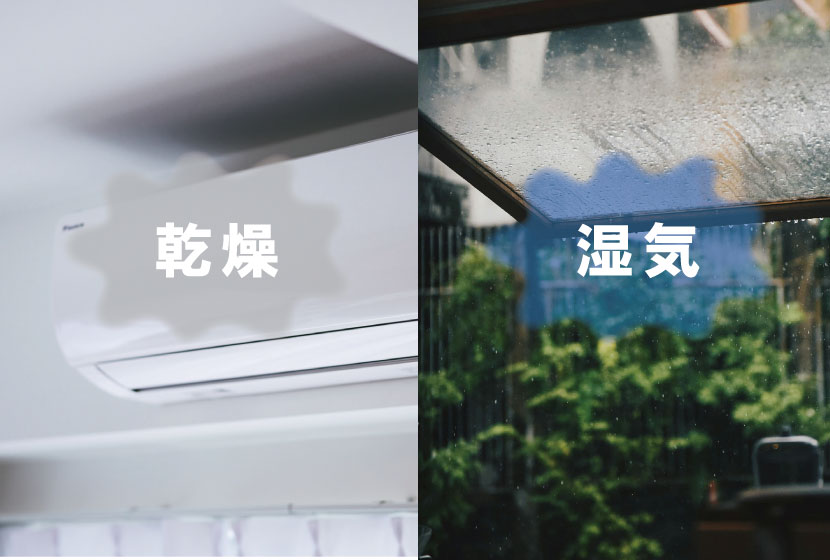 梅雨の時期の湿気と乾燥